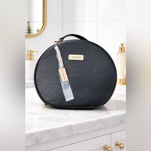 Lancôme Paris Cosmetic Train Case | Black Faux Leather | Large | NWOT